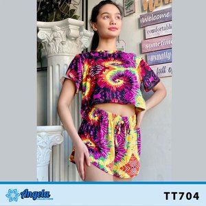 Angela Collection Tie Dye Tiktok Short & Top TT704